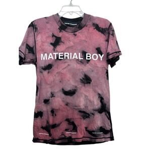United Standard Men's Pink Black Material Boy Tie-Dyed T-shirt Size Small